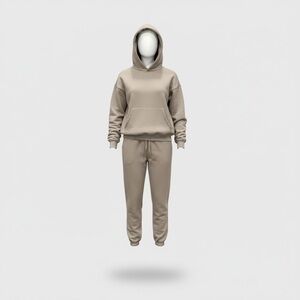 Heavy weight Tan Hoodie and Sweatpants Blank Set